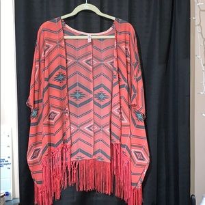 Pink Aztec Print Shawl